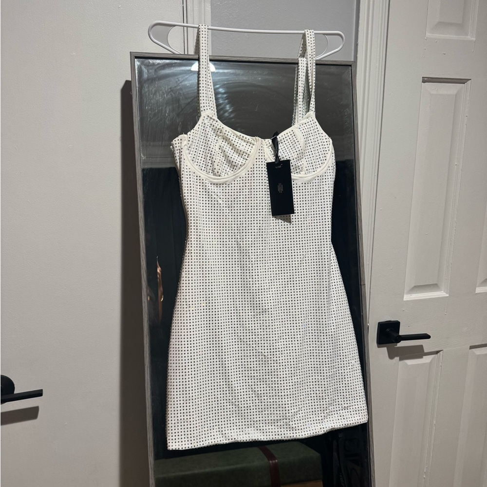 Chic White Mini Dress - Picture 2 of 3